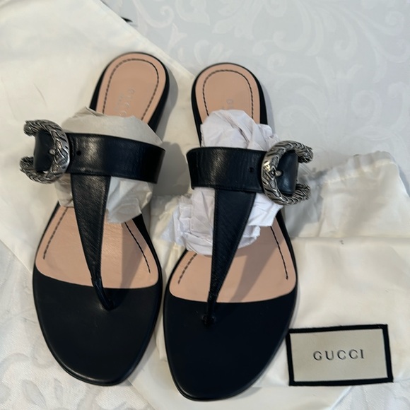 Gucci Shoes - Gucci Dionysus Black Sandals. EU 40.